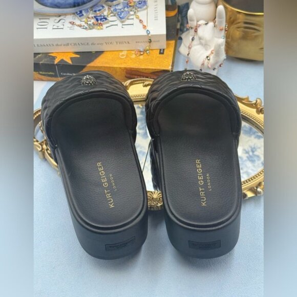 🆕 KURT GEIGER LONDON 🧿 NWOB Meena Eagle Platform Slides Sz EU 41 US 10 - Picture 9 of 16
